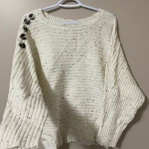 cream knit sweater with button detailing